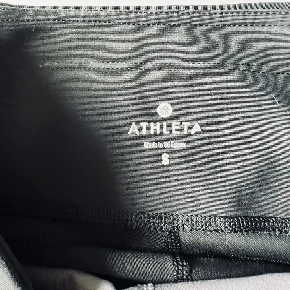 Athleta Sz S Colorblock Salutation Black Gray EXCELLENT